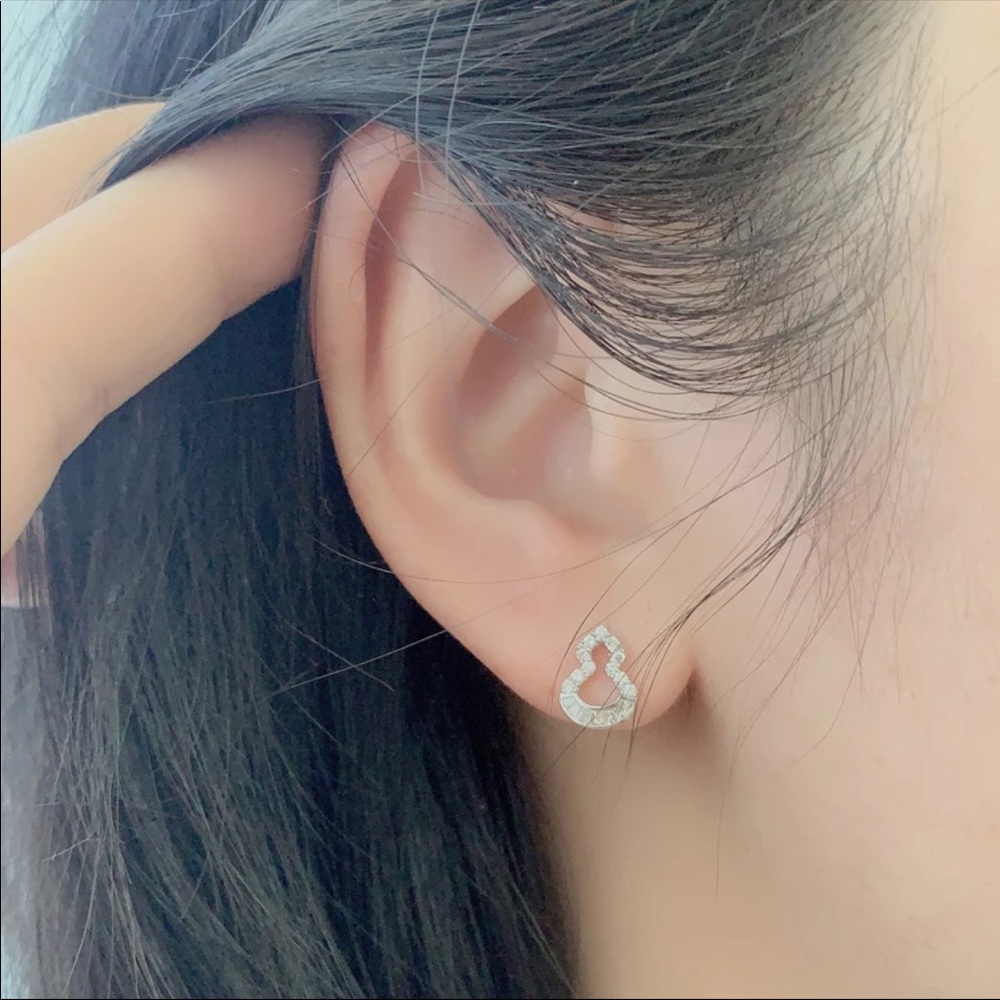 New 925 Silver Unique  Dazzling Diamond Earrings - Picture 5 of 5